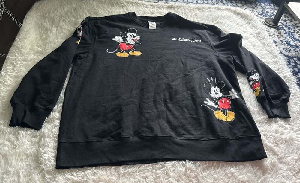 Disney Walt Disney World Mickey Mouse Black Graphic Sweatshirt Size XXL
